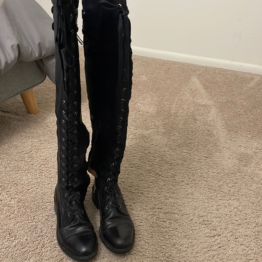 Dixie blk leather boots